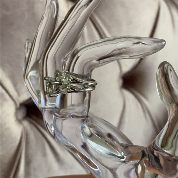 NWT 2pcs/set 925 Silver Wedding Engagement Ring - Picture 7 of 7